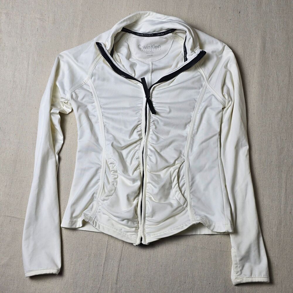 Calvin Klein Performance Jacket Women's XS Ivory Quick Dry Fitness Jacket‎
